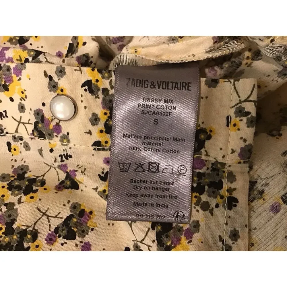 Zadig & Voltaire Trissy Mix Cotton Shirt Sz S 2020 Runway Collection Designer - Picture 10 of 12